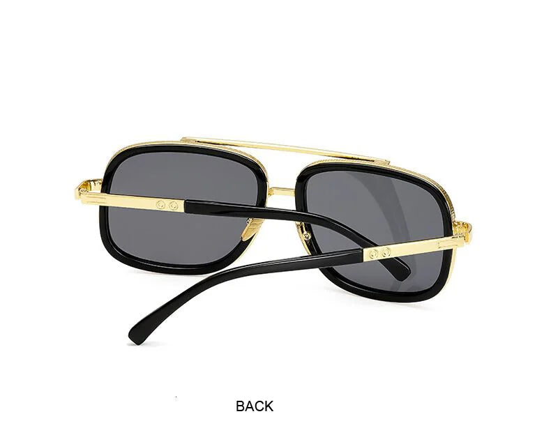 Classic Brand Designer Flat Top Mirror Sun Glasses Square Gold Male Female Superstar Oversized Men Sunglasses Women