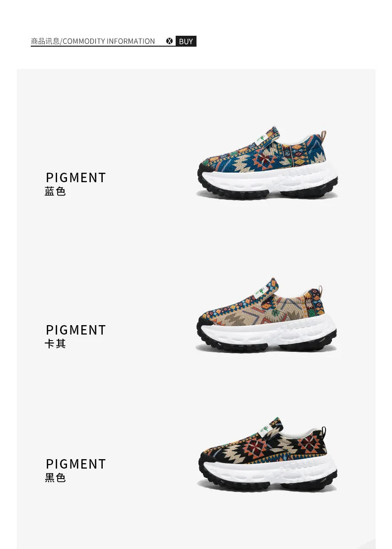 Man Plus Size  for Men 2025 Wedges Platform Sneakers Fashion Weave Hollow Ladies Loafers Slip-on Casual Shoes