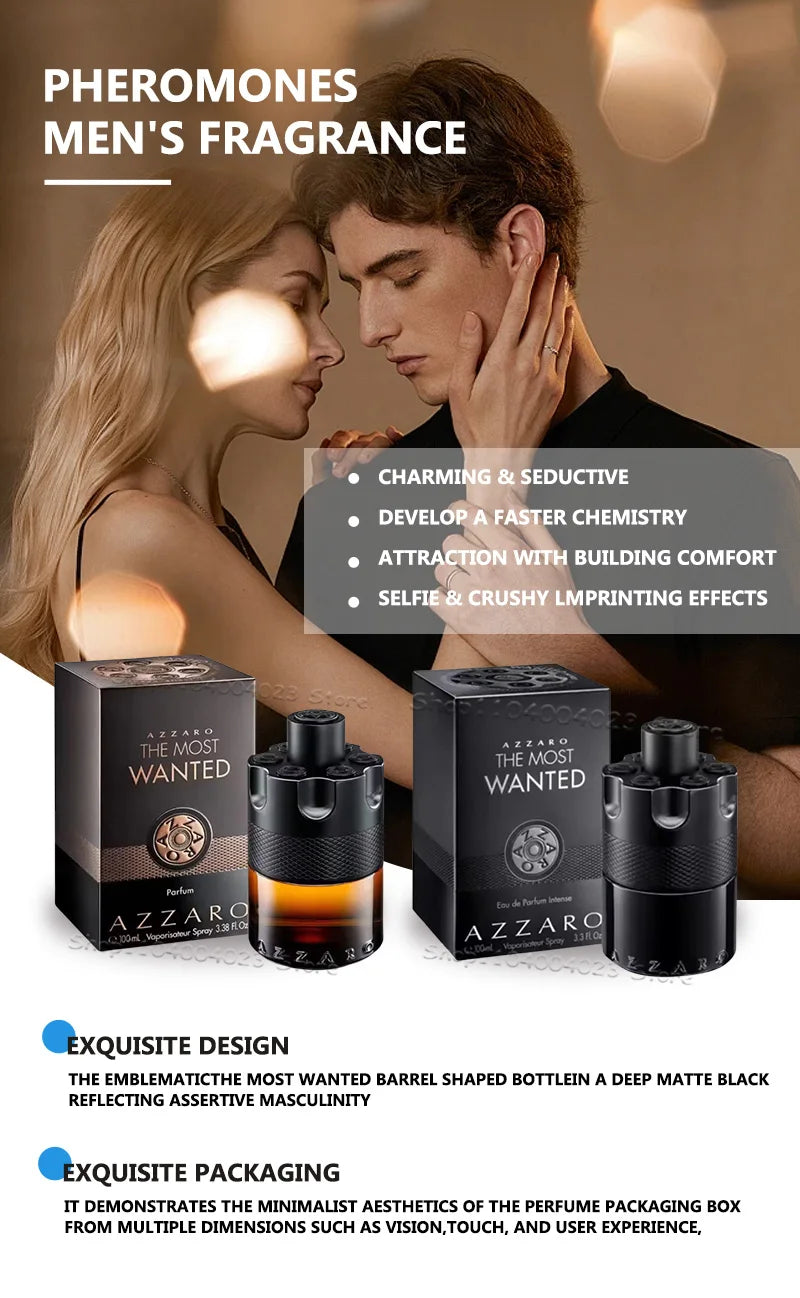 100ML Azzaro The Most Wanted Parfum Intense Mens Cologne Spicy Seductive Fragrance Luxury Perfumes For Men Attract Women Perfume