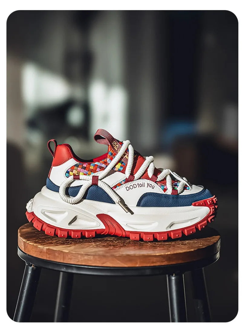 Shoes for Men High Quality Trend Light Platform Sneakers Fashion Retro Heightening Casual Thick Sole Men Shoes Zapatillas Hombre