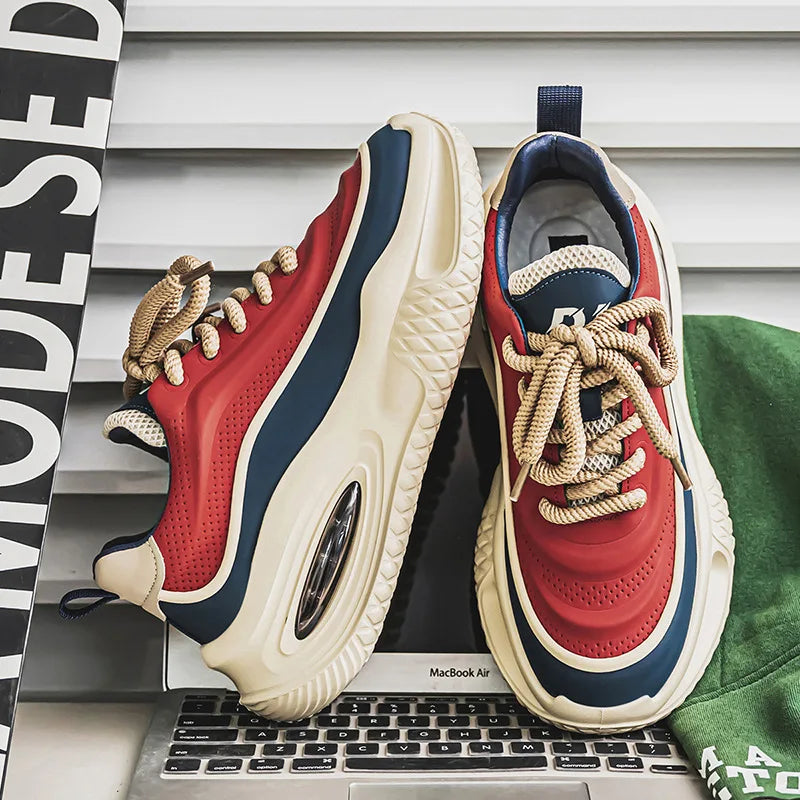 Men Casual Sneakers 2025 Spring New Fashion Gym Sports Leisure Shoes Men's Versatile Thick Sole Height Increasing Walking Shoes