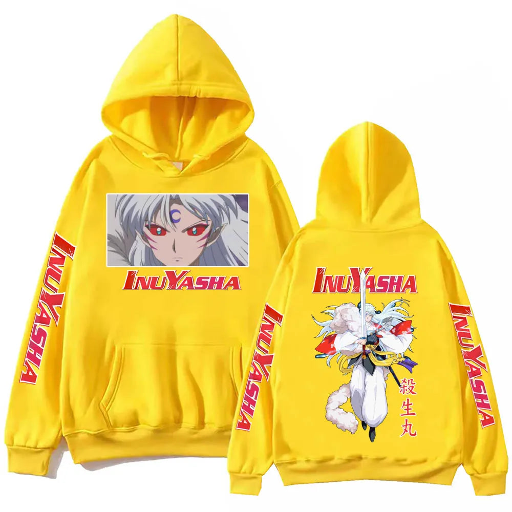 Anime InuYasha Sesshoumaru Hoodie Harajuku Hip Hop Pullover Tops Fans Gift
