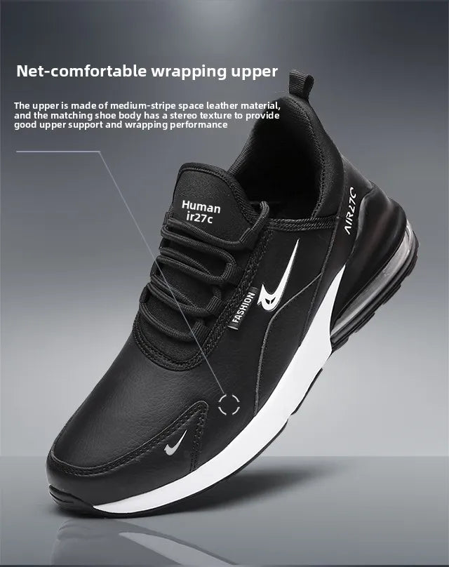 Leather Running Shoes for Men Casual Sports Sneakers Original Walking Jogging Air Cushion Male Trainers 2025 Big Size 45 46 47