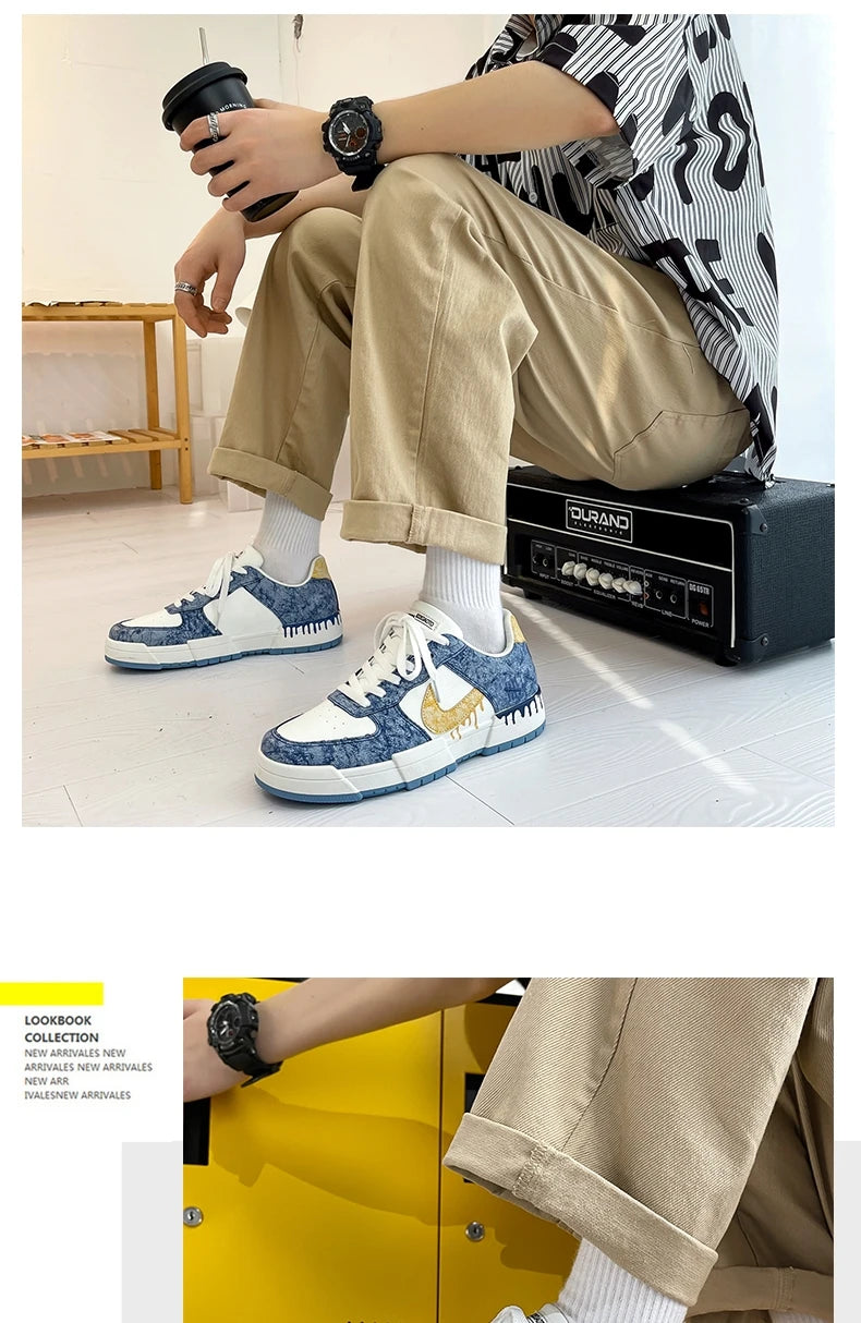 Shoes Men's 2025 Spring New Lightweight Non-slip Fashion Trend All-match Casual Soft Bottom Shock Absorption Running Sports