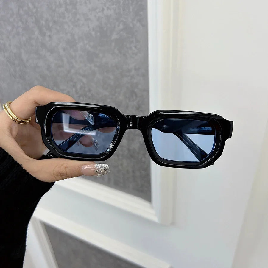 Luxurious Rectangle Sunglasses Women Men Fashion Brand Designer Casual Sun Glasses Female Male Plastic Outdoor Eyewear