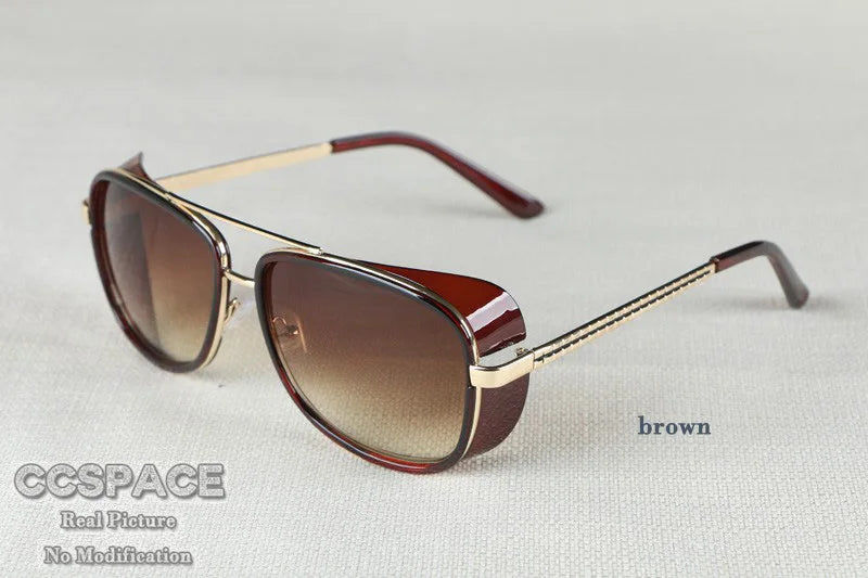 SU079 Retro Sun Glasses Red Lenses For Men Steam punk Women Vintage Male Sunglasses 2024 Men Goggle UV400