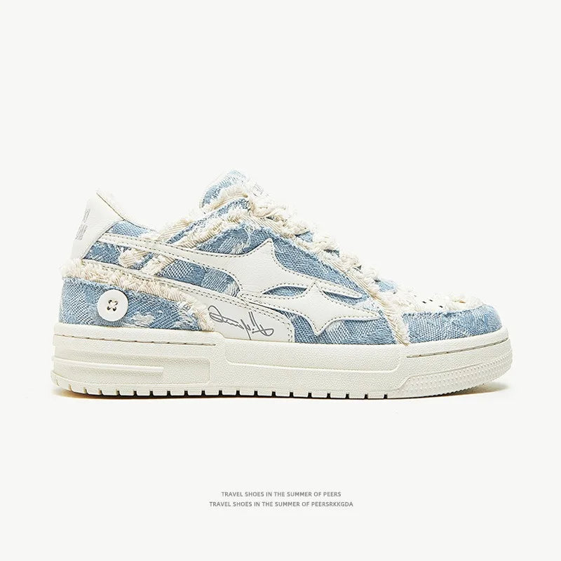 Women Shoes For Men Tennis Retro Fashion Star Shoes White Leather Male Sneakers Couple Outdoor Sport Casual Shoes