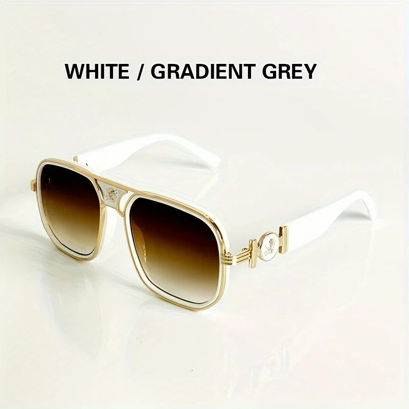 Stylish, Exquisite, Sexy and Elegant Square Glasses, Unique Temple Design, Suitable for Men and Women Outdoor Sports, Parties, Vacation, Travel, Driving, Fishing, Photo Props Provided