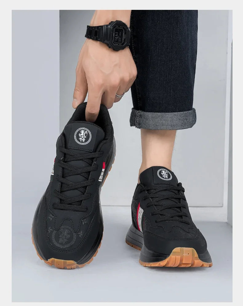 Genuine Leather Casual Shoes Men Designer Luxury Women Tennis Chunky Sneakers Muffin Sport Shoes Man Male Board Footwear