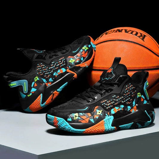Men's Basketball Shoes Have Strong Jumping Ability Trendy and Versatile Street Style Fashionable and Lightweight