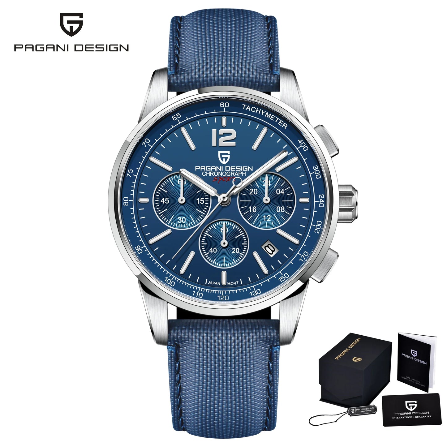 PAGANI DESIGN 2024 New Luxury Fashion Casual Men Quartz Watches VK63 100M Water Resistant Sapphire Glass Stainless Steel Watches