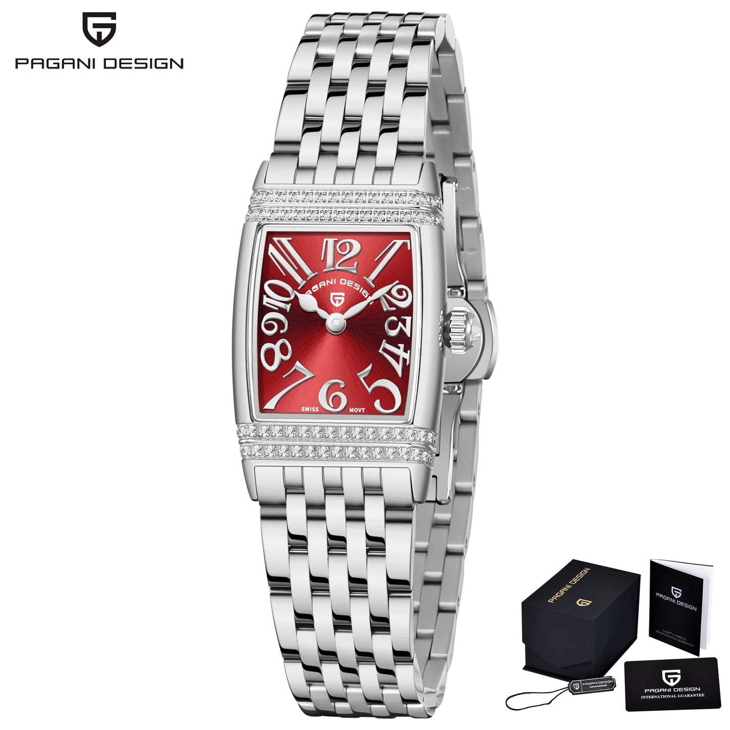 PAGANI DESIGN Women's Quartz Watch Luxury Fashion Sapphire Stainless Steel Waterproof Clock Bracelet Relogio Feminino PD1737