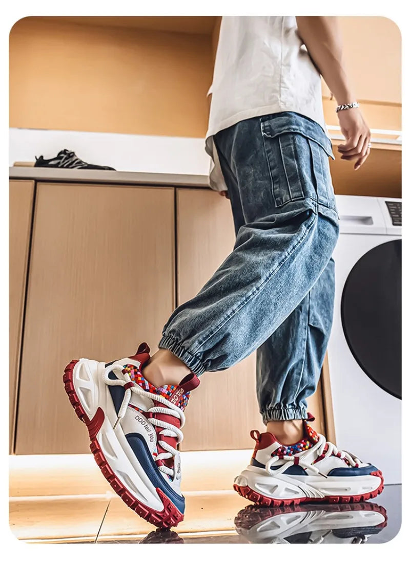 Shoes for Men High Quality Trend Light Platform Sneakers Fashion Retro Heightening Casual Thick Sole Men Shoes Zapatillas Hombre