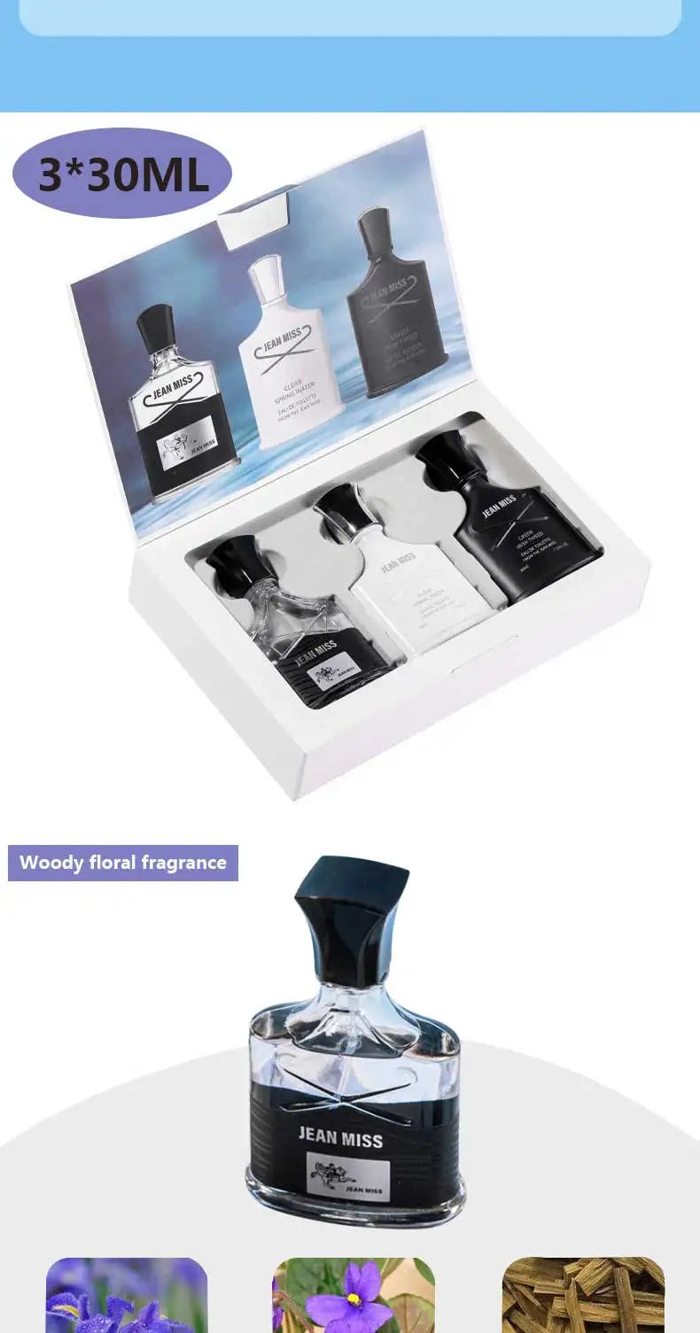3PCS Set Perfume Gift Box Lasting Cologne Scent Perfumy Męskie Charming Man Perfumes Hombres Originales Fresh Natural 90ml Sets