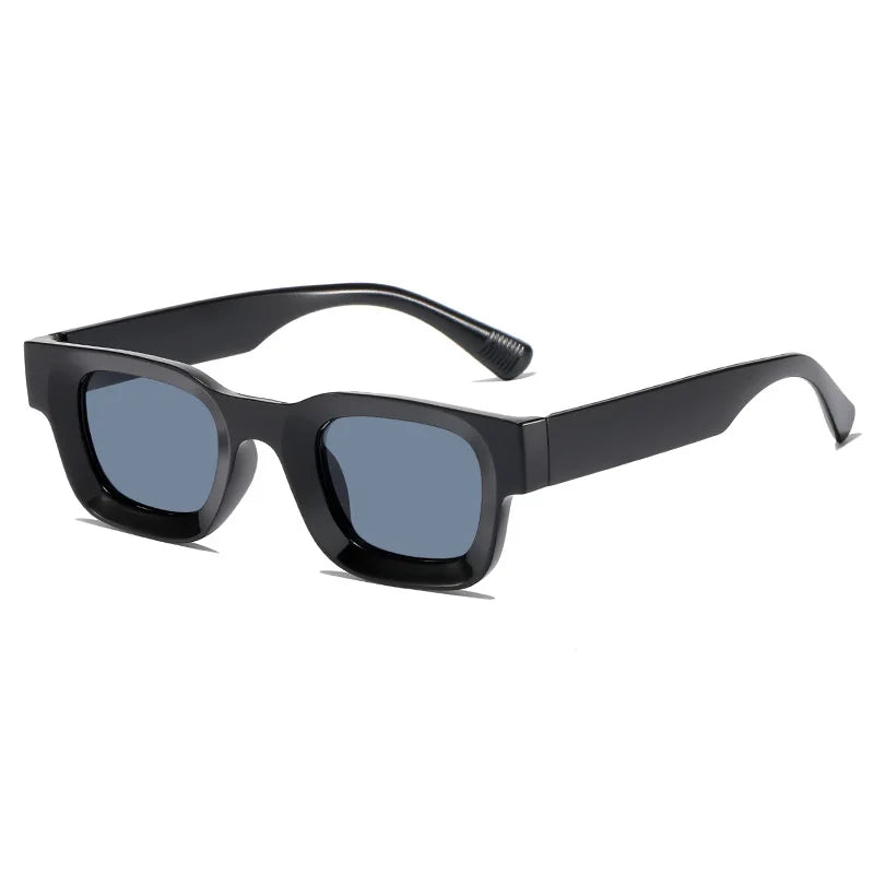 Small Sunglasses Rectangle Thick Frame Square Sun Glasses Men's Black Blue Ladies Sun Shades Uv400 Unisex Eyewears