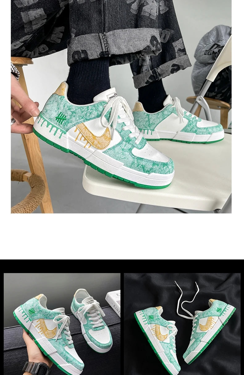 Shoes Men's 2025 Spring New Lightweight Non-slip Fashion Trend All-match Casual Soft Bottom Shock Absorption Running Sports