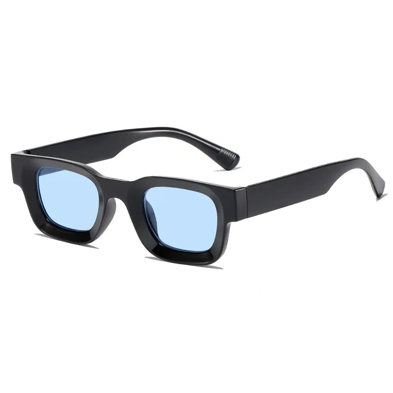 Small Sunglasses Rectangle Thick Frame Square Sun Glasses Men's Black Blue Ladies Sun Shades Uv400 Unisex Eyewears