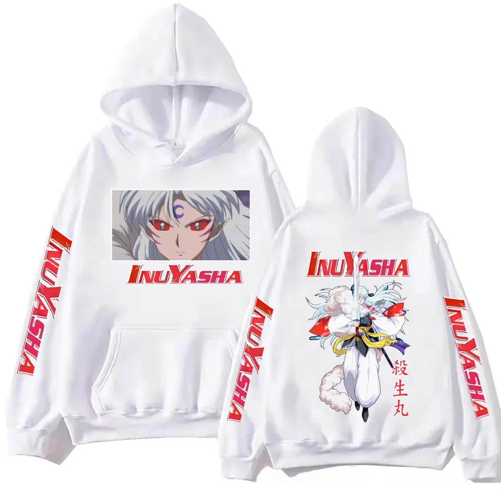 Anime InuYasha Sesshoumaru Hoodie Harajuku Hip Hop Pullover Tops Fans Gift