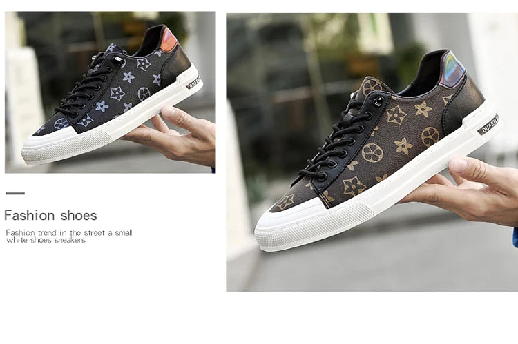 2025 Autumn Men's White Sneakers - Breathable Korean Street Style, Versatile Casual Shoes with Hong Kong Vibes