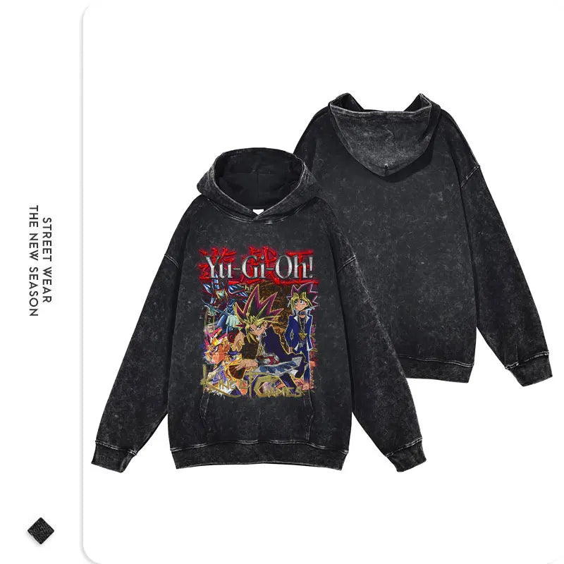 Anime Yu Gi Oh Hoodie Men Oversize Yugioh Hooded Sweatshirts Streetwear Pullover Hip Hop Retro Manga Yugi Muto Seto Kaiba Hoodie