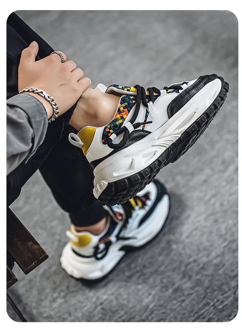 Shoes for Men High Quality Trend Light Platform Sneakers Fashion Retro Heightening Casual Thick Sole Men Shoes Zapatillas Hombre