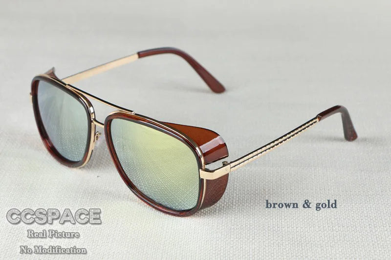SU079 Retro Sun Glasses Red Lenses For Men Steam punk Women Vintage Male Sunglasses 2024 Men Goggle UV400