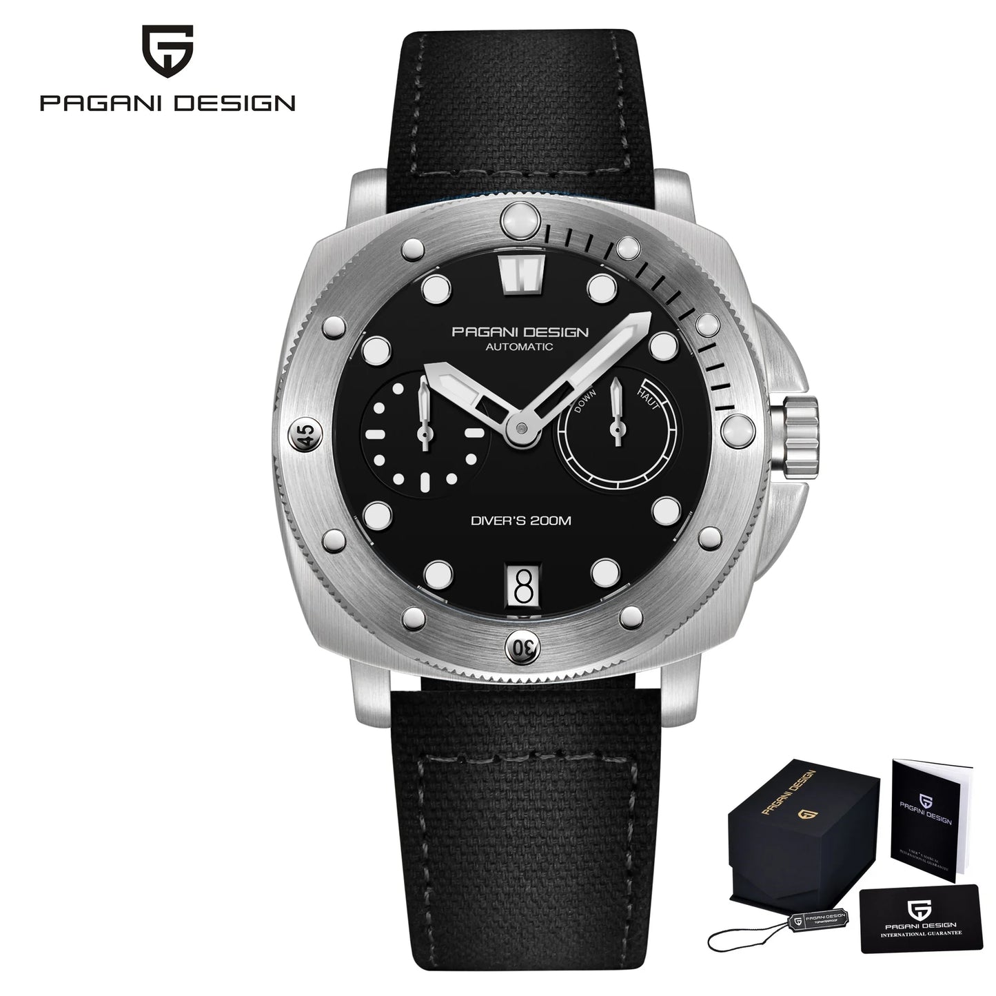 PAGANI DESIGN Men's Watches New Diver Automatic Mechanical Watch Sapphire Stainless Steel Sport 20 Bar Clock Relogios Masculino