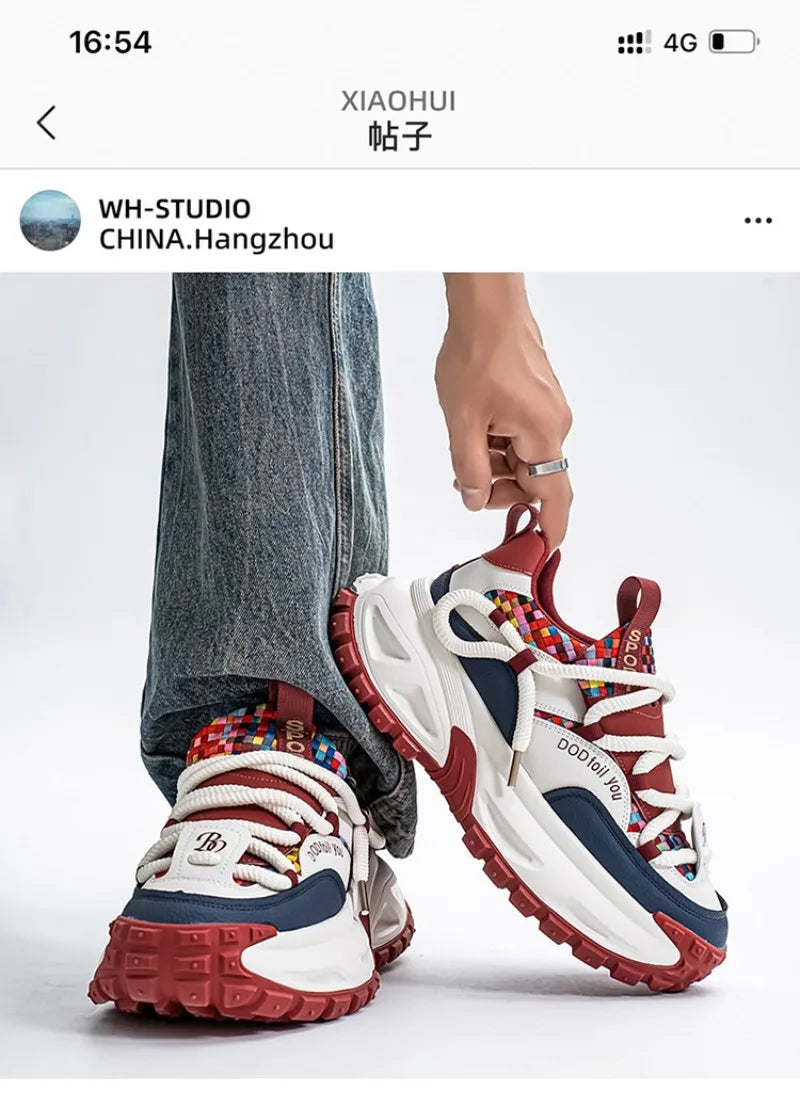 Shoes for Men High Quality Trend Light Platform Sneakers Fashion Retro Heightening Casual Thick Sole Men Shoes Zapatillas Hombre