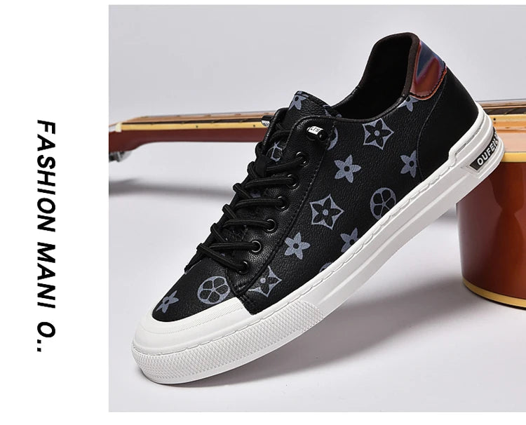 2025 Autumn Men's White Sneakers - Breathable Korean Street Style, Versatile Casual Shoes with Hong Kong Vibes