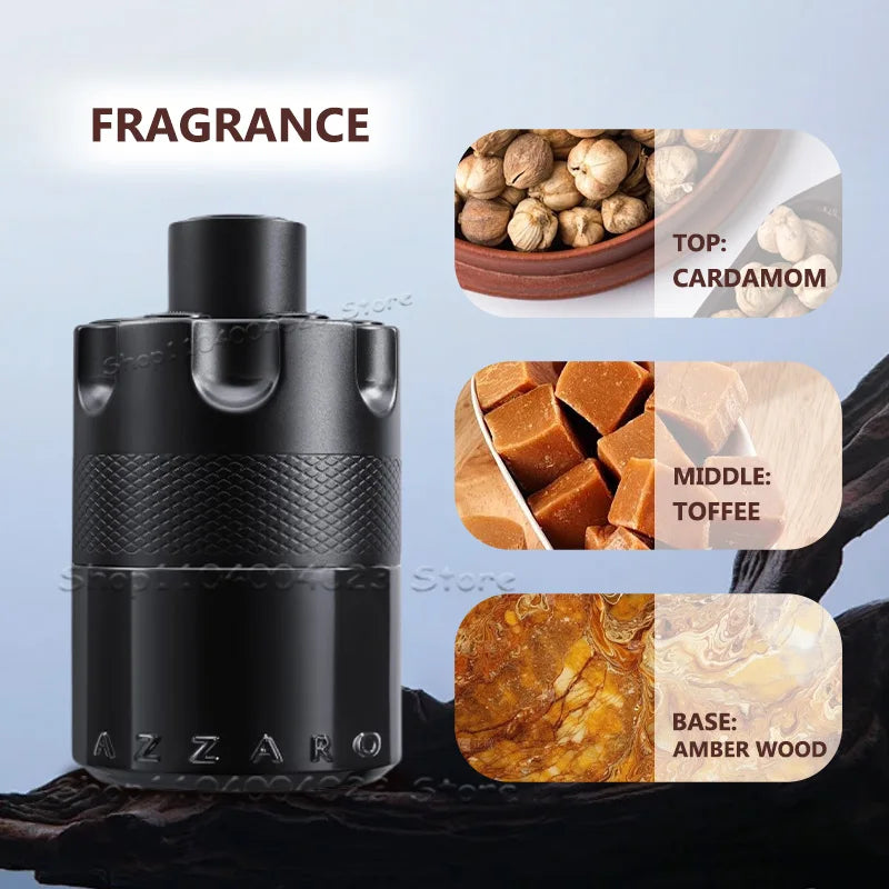 100ML Azzaro The Most Wanted Parfum Intense Mens Cologne Spicy Seductive Fragrance Luxury Perfumes For Men Attract Women Perfume