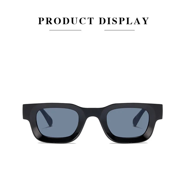 Small Sunglasses Rectangle Thick Frame Square Sun Glasses Men's Black Blue Ladies Sun Shades Uv400 Unisex Eyewears
