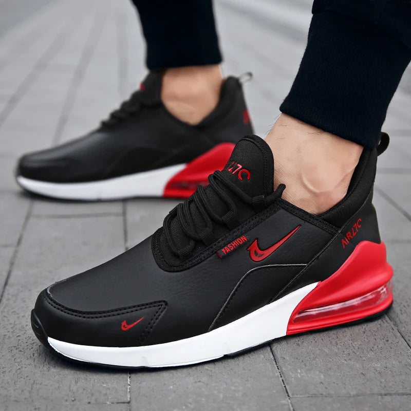 Leather Running Shoes for Men Casual Sports Sneakers Original Walking Jogging Air Cushion Male Trainers 2025 Big Size 45 46 47