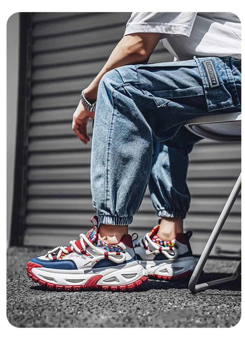 Shoes for Men High Quality Trend Light Platform Sneakers Fashion Retro Heightening Casual Thick Sole Men Shoes Zapatillas Hombre