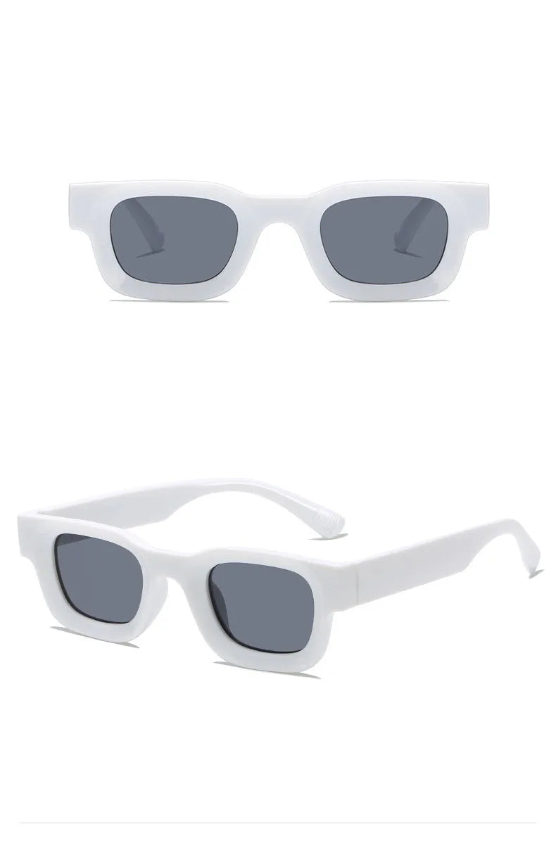 Small Sunglasses Rectangle Thick Frame Square Sun Glasses Men's Black Blue Ladies Sun Shades Uv400 Unisex Eyewears