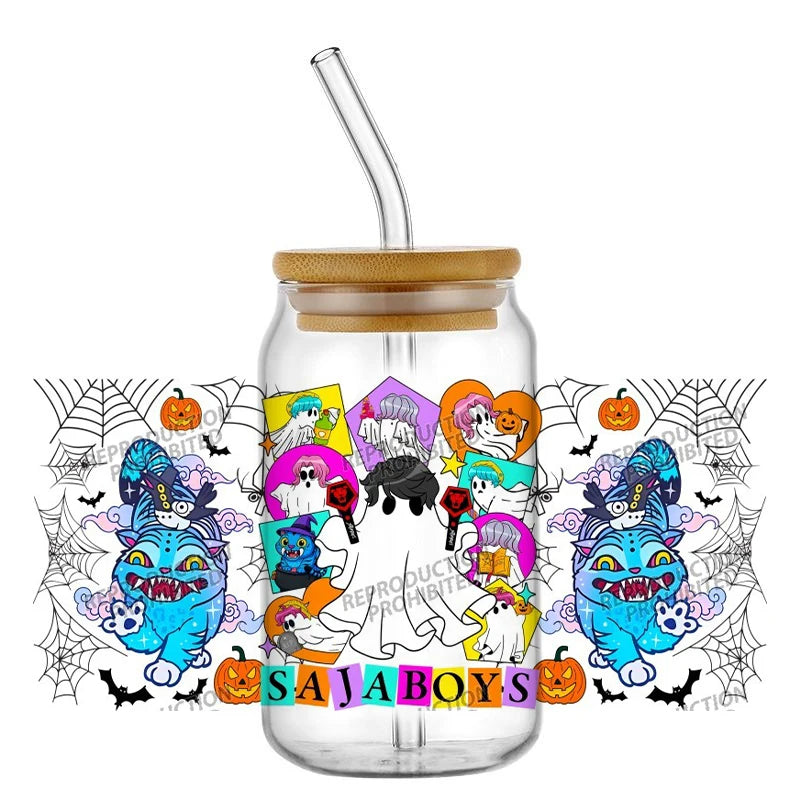 30 Style of Kpop Boy Band Design 3D UV DTF 16oz Cup Wraps Demon Inspired Hunter Girl Anime Fan 3D Transfers Stickers
