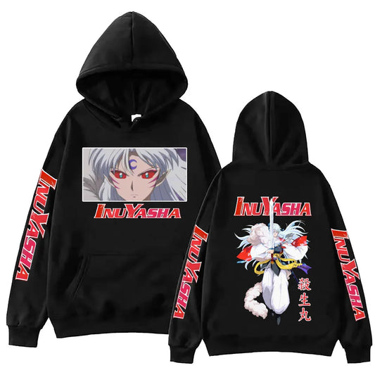 Anime InuYasha Sesshoumaru Hoodie Harajuku Hip Hop Pullover Tops Fans Gift