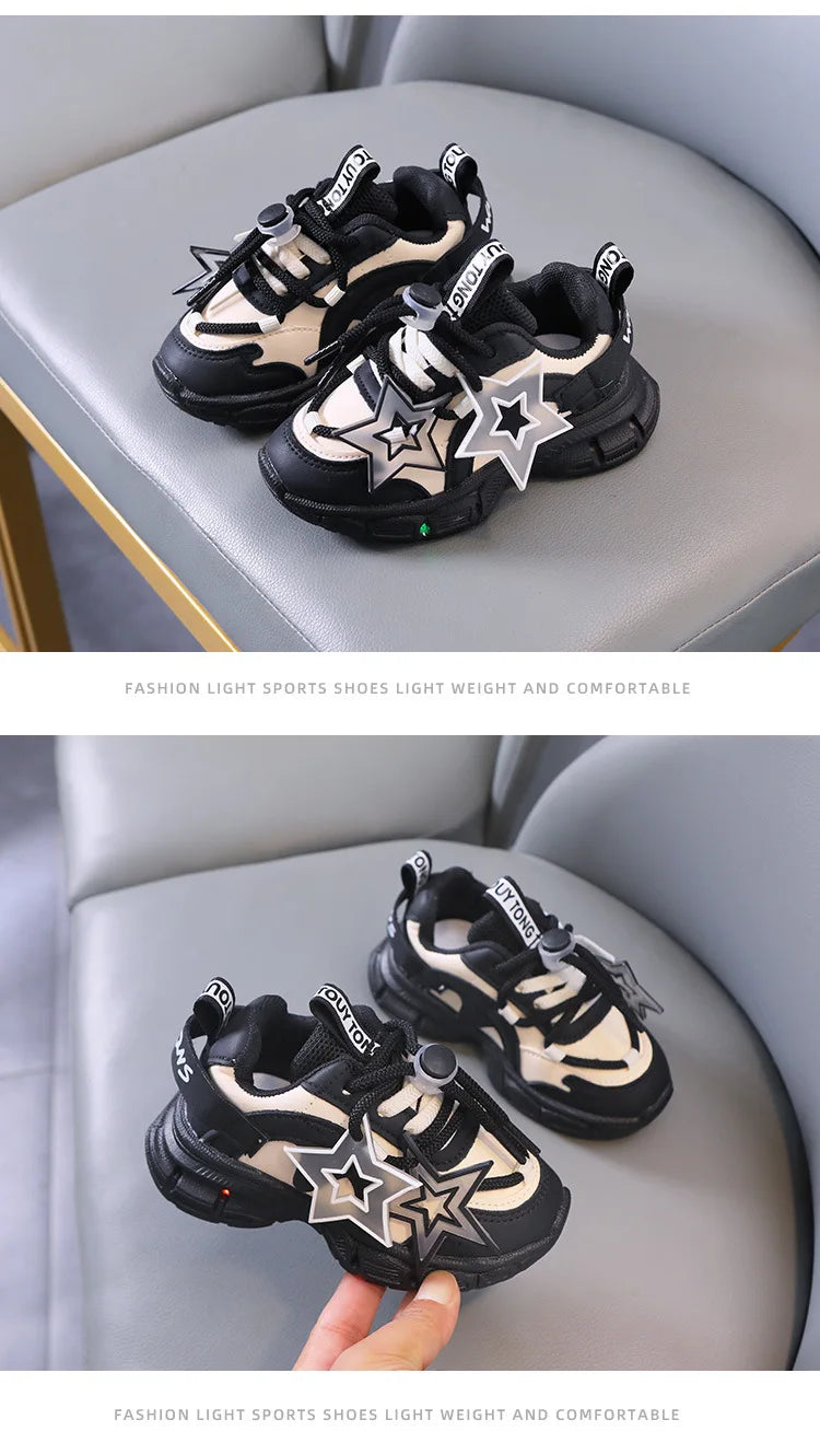 Spring Sneakers Girl New Versatile Kid Shoes Comfort Breathable LED Light Casual Shoes Run Sports Trend Boys Shoe Tenis De Mujer
