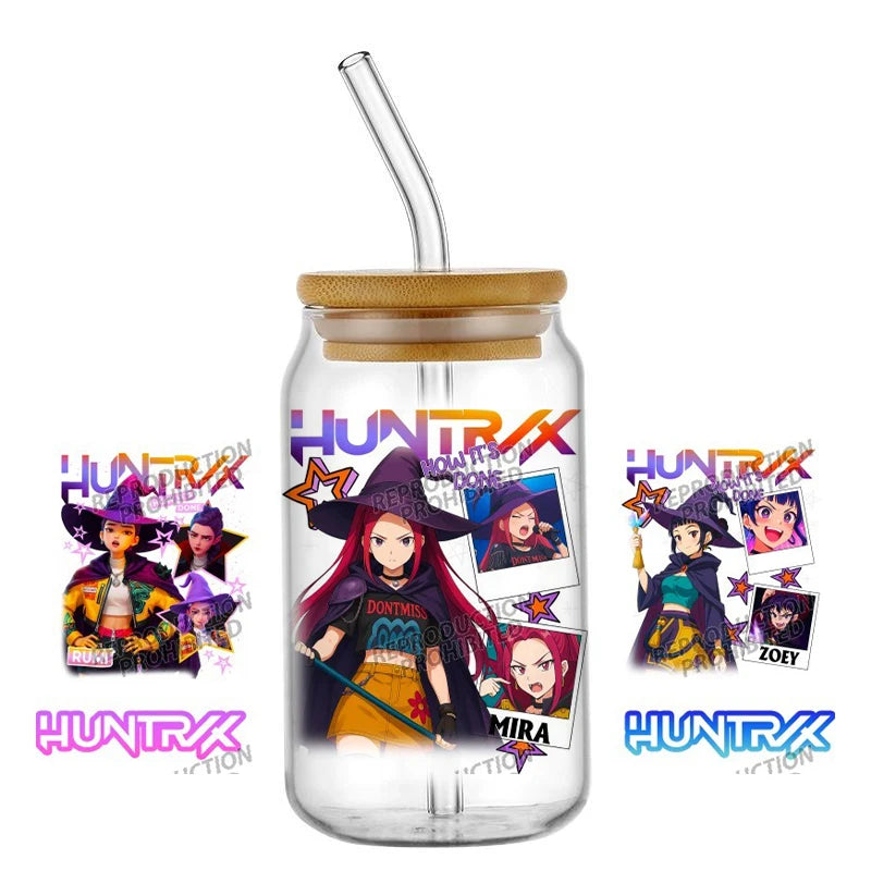 30 Style of Kpop Boy Band Design 3D UV DTF 16oz Cup Wraps Demon Inspired Hunter Girl Anime Fan 3D Transfers Stickers