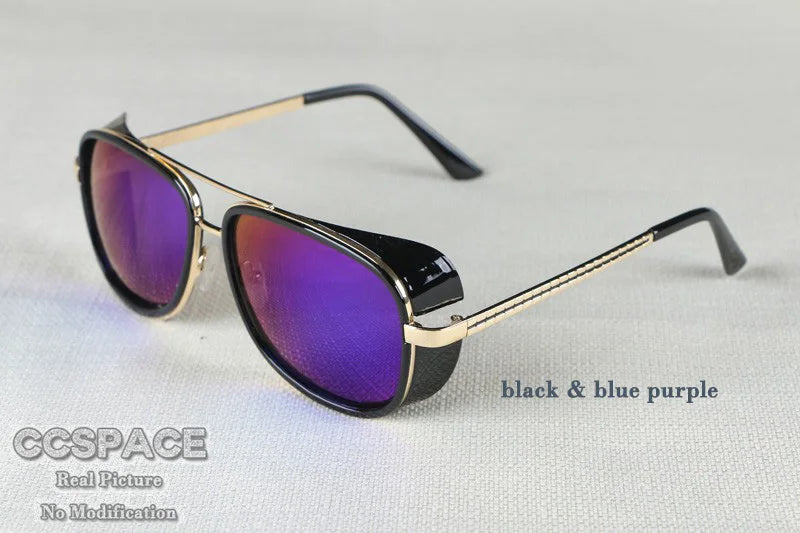 SU079 Retro Sun Glasses Red Lenses For Men Steam punk Women Vintage Male Sunglasses 2024 Men Goggle UV400