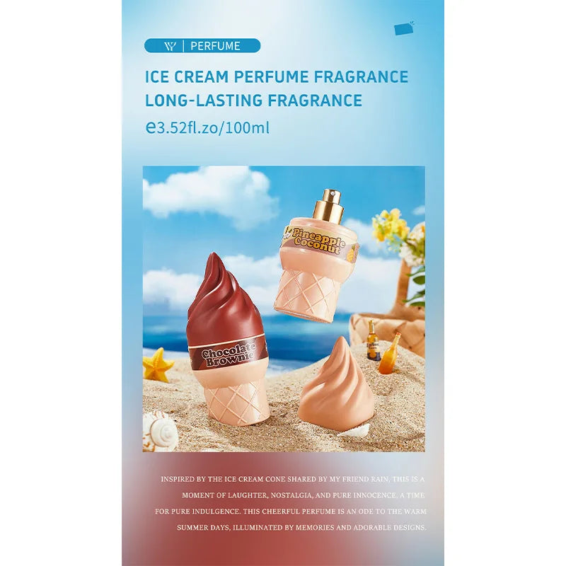 Brand Ice Cream Perfume Chocolate Fruit Cream Ice Cream Wood Light Perfume Lasting Fresh Sweet Charm Neutral Fragrance 100ml New