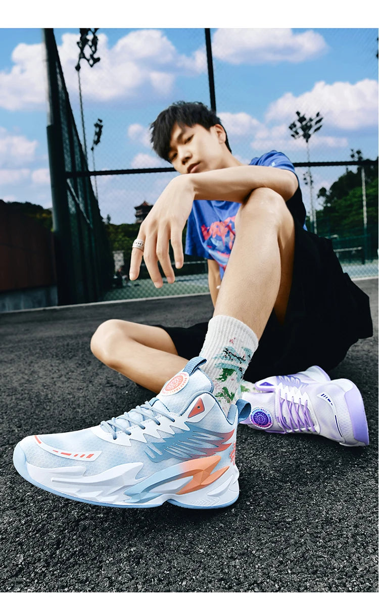 Basketball shoes youth students court sports shoes shock absorption non-slip Training Match Shoes