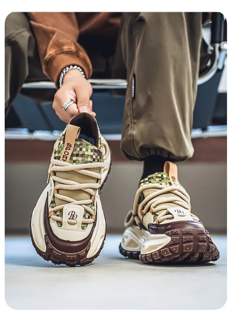 Shoes for Men High Quality Trend Light Platform Sneakers Fashion Retro Heightening Casual Thick Sole Men Shoes Zapatillas Hombre