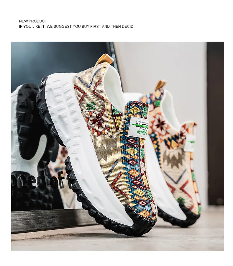 Man Plus Size  for Men 2025 Wedges Platform Sneakers Fashion Weave Hollow Ladies Loafers Slip-on Casual Shoes