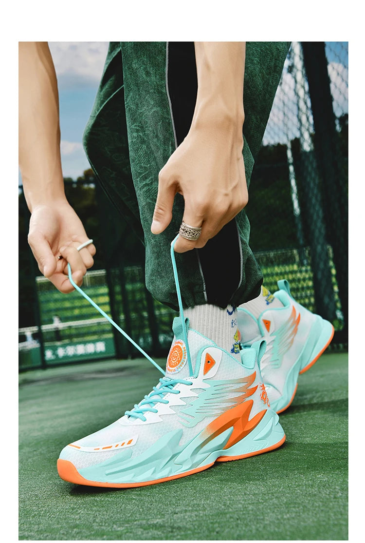 Basketball shoes youth students court sports shoes shock absorption non-slip Training Match Shoes