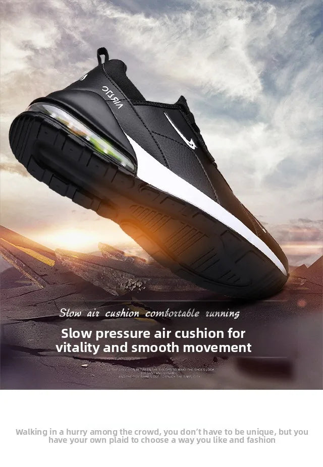 Leather Running Shoes for Men Casual Sports Sneakers Original Walking Jogging Air Cushion Male Trainers 2025 Big Size 45 46 47