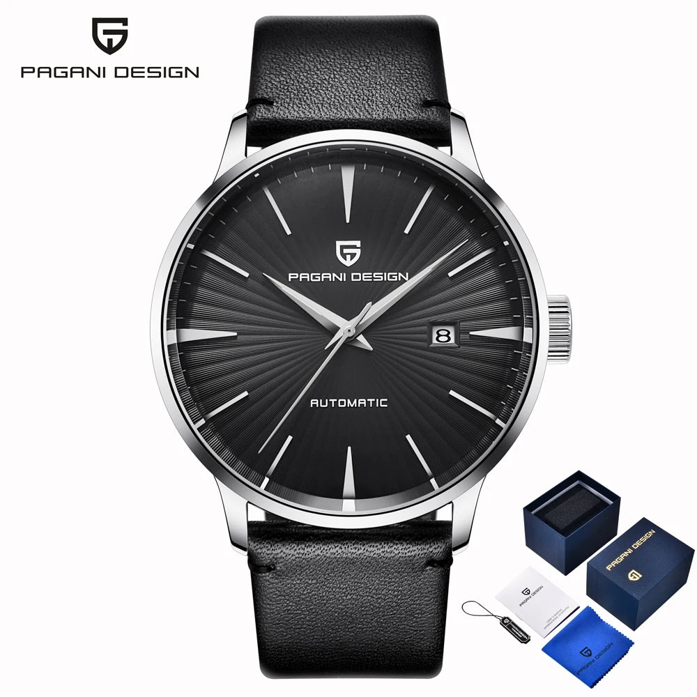 PAGANI DESIGN watch men's luxury retro mechanical watch men's watch gift box leather stainless steel waterproof case men's watch