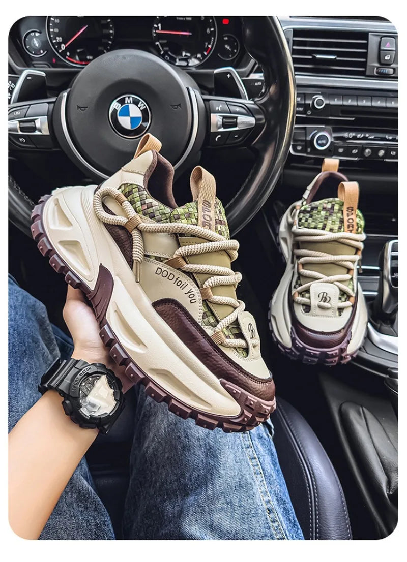 Shoes for Men High Quality Trend Light Platform Sneakers Fashion Retro Heightening Casual Thick Sole Men Shoes Zapatillas Hombre