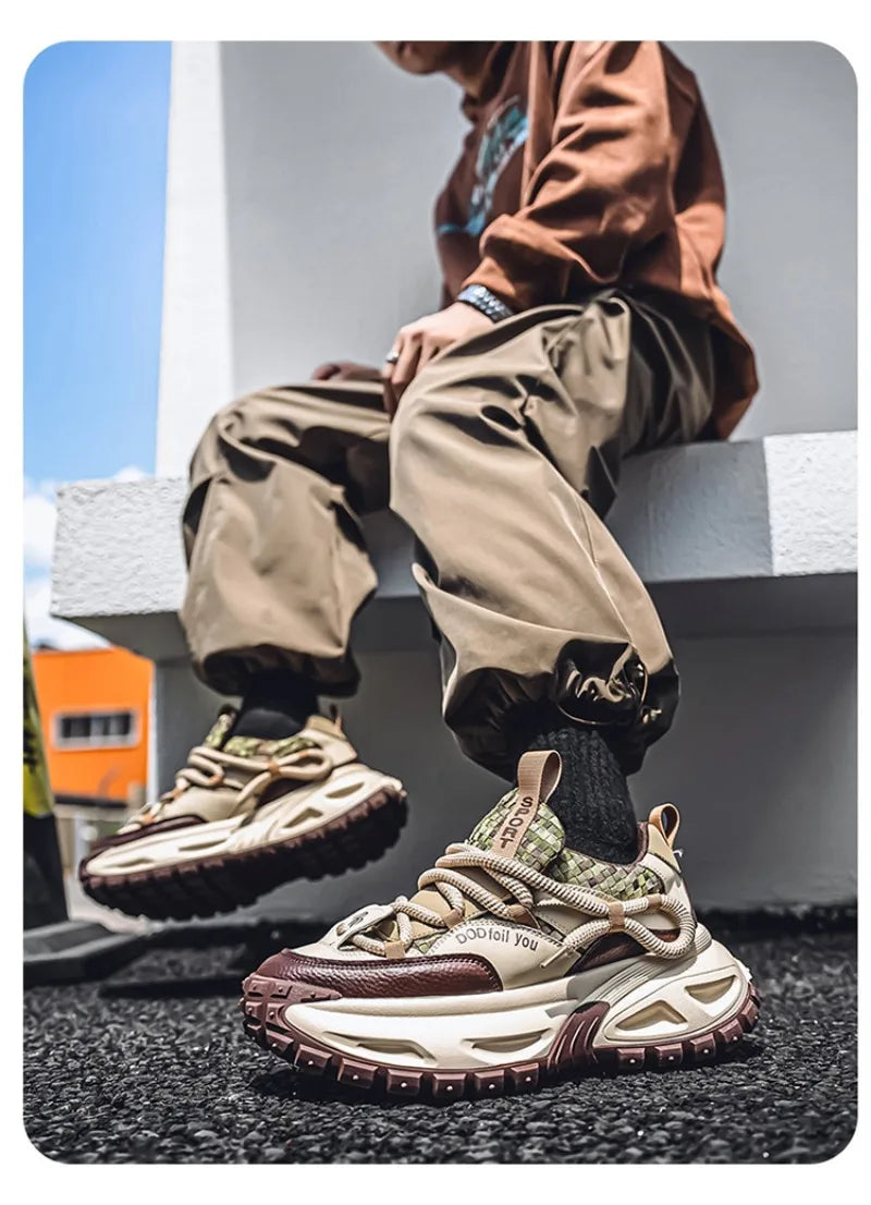 Shoes for Men High Quality Trend Light Platform Sneakers Fashion Retro Heightening Casual Thick Sole Men Shoes Zapatillas Hombre