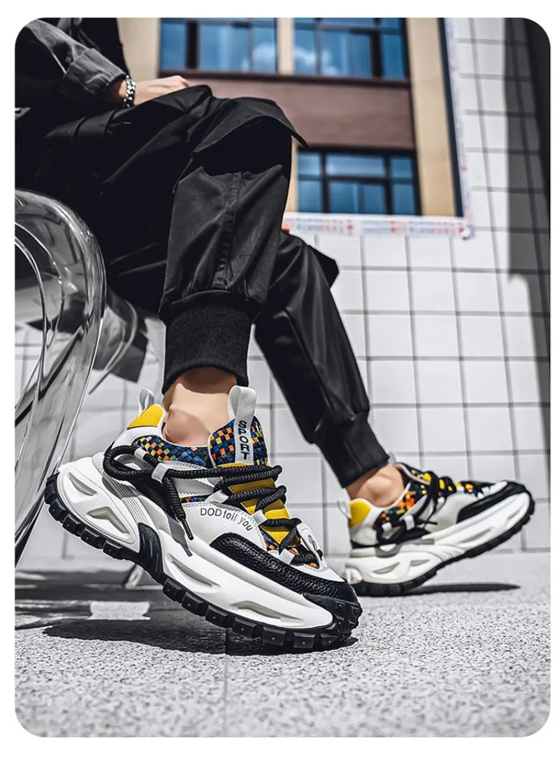 Shoes for Men High Quality Trend Light Platform Sneakers Fashion Retro Heightening Casual Thick Sole Men Shoes Zapatillas Hombre