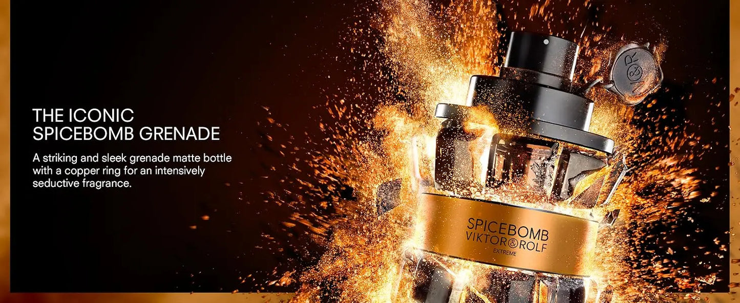 Viktor&Rolf - Spicebomb Extreme Eau De Parfum-Woody & Spice - Cologne for Men - with Notes of Amber & Vanilla Valentine Perfume